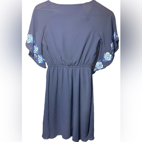 Sequin Hearts Blue Floral Boho Dress with Tassels in Women’s Size Extra Small - Picture 4 of 15